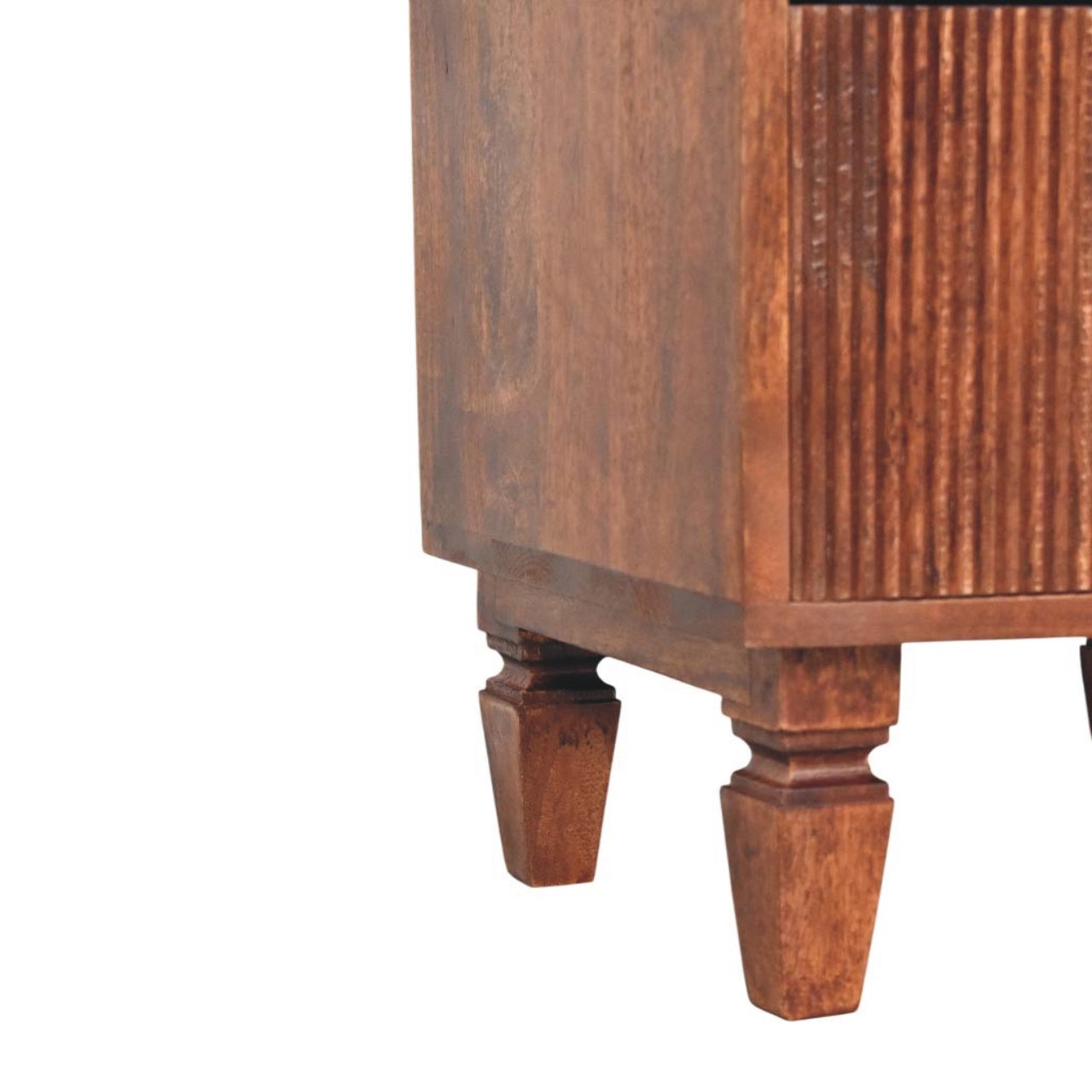 Solid Mango Wood Amber Oak Finished 2 Drawer Harper Nightstand - Image 6