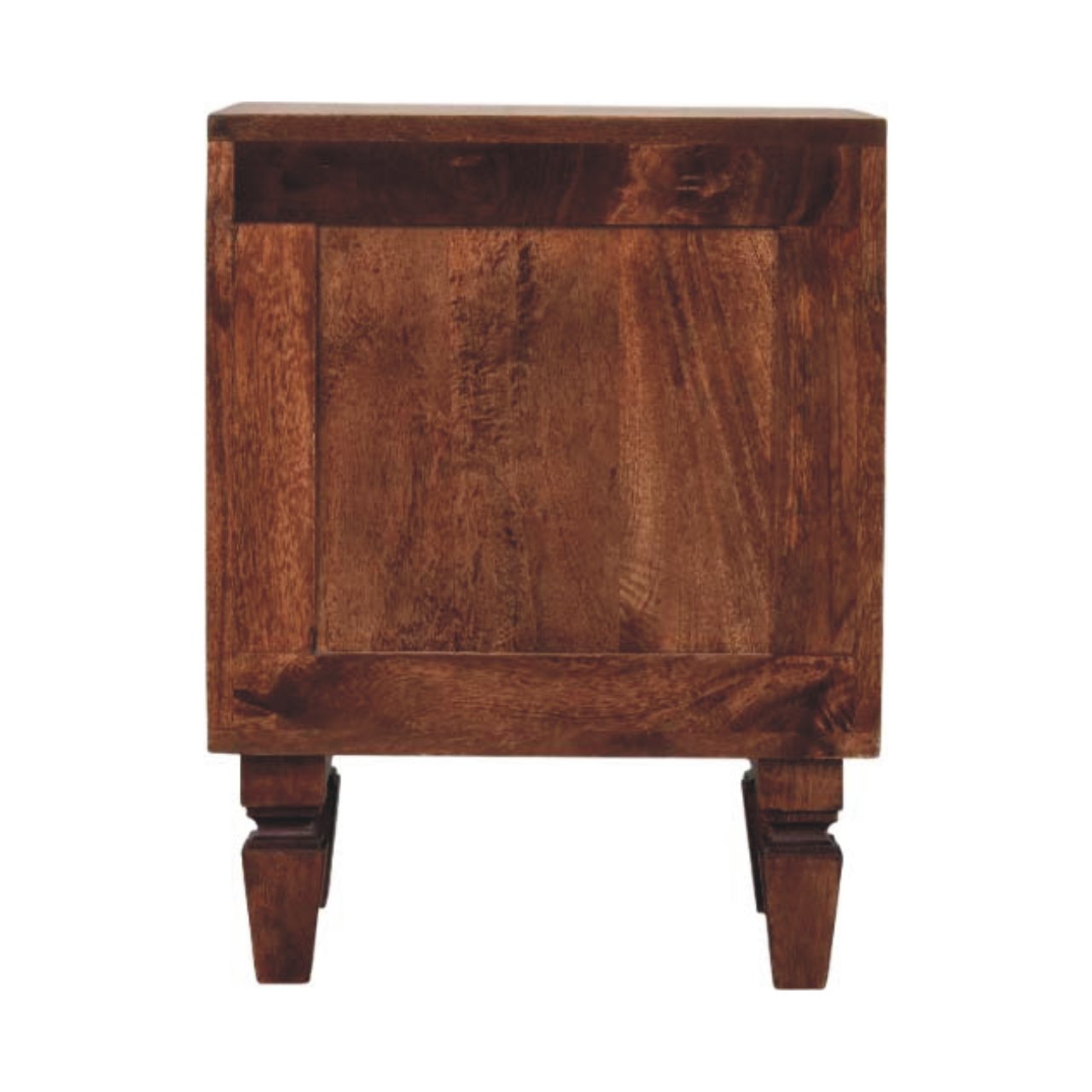 Solid Mango Wood Amber Oak Finished 2 Drawer Harper Nightstand - Image 8