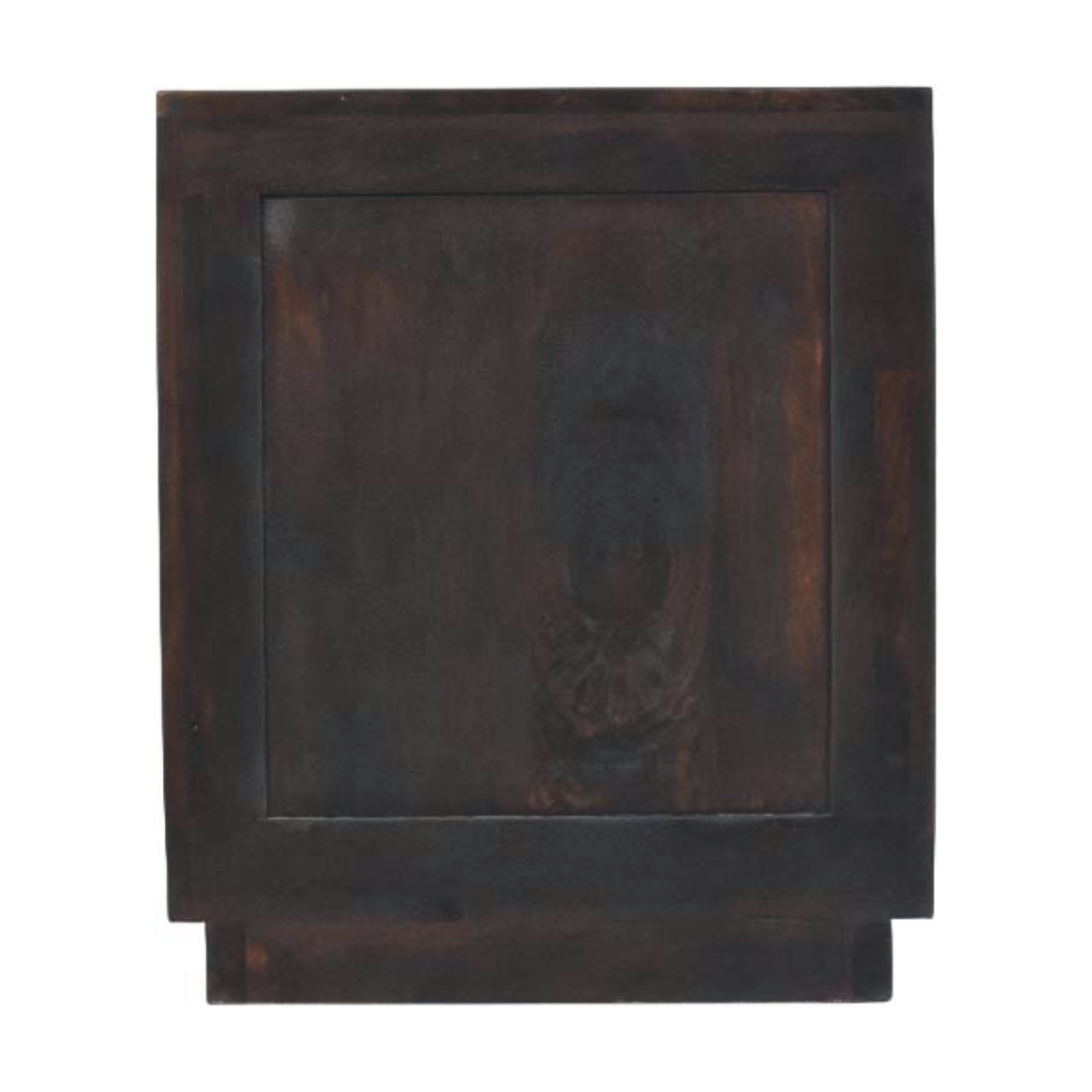 Solid Mango Wood Velvet Mocha Finished 1 Drawer 2 Cupboards Milan Bedside - Image 9
