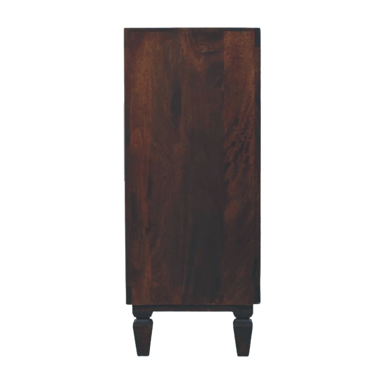 Solid Mango Wood Velvet Mocha Finished 3 Drawer Cadiz Carved Drawer Chest - Image 6