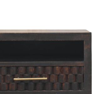 Solid Mango Wood Cadiz Carved Open-Slot Bedside