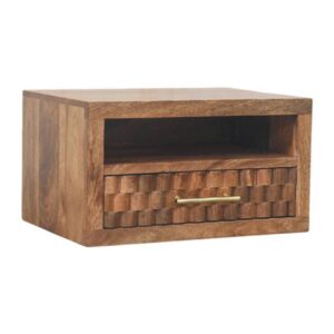 Solid Mango Wood Cadiz Carved Slot-Drawer Bedside