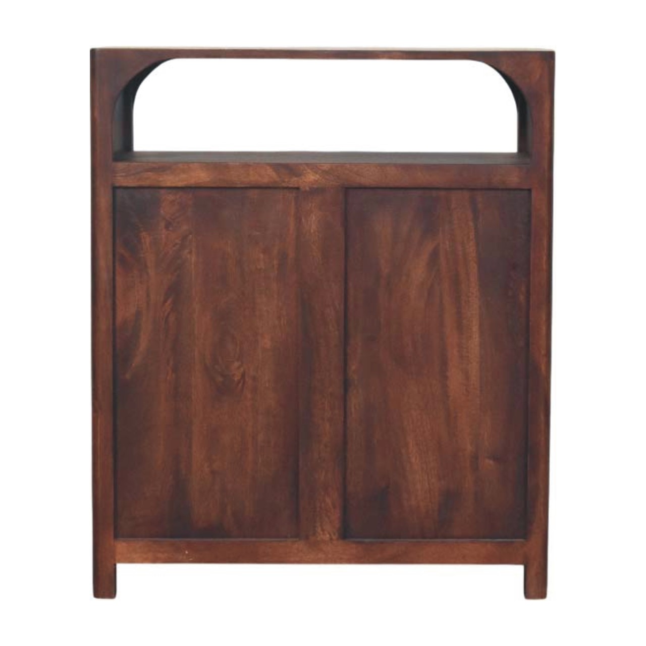 Solid Mango Wood Wine Wood Finished Arched Edge 3 Drawer Chest - Image 8