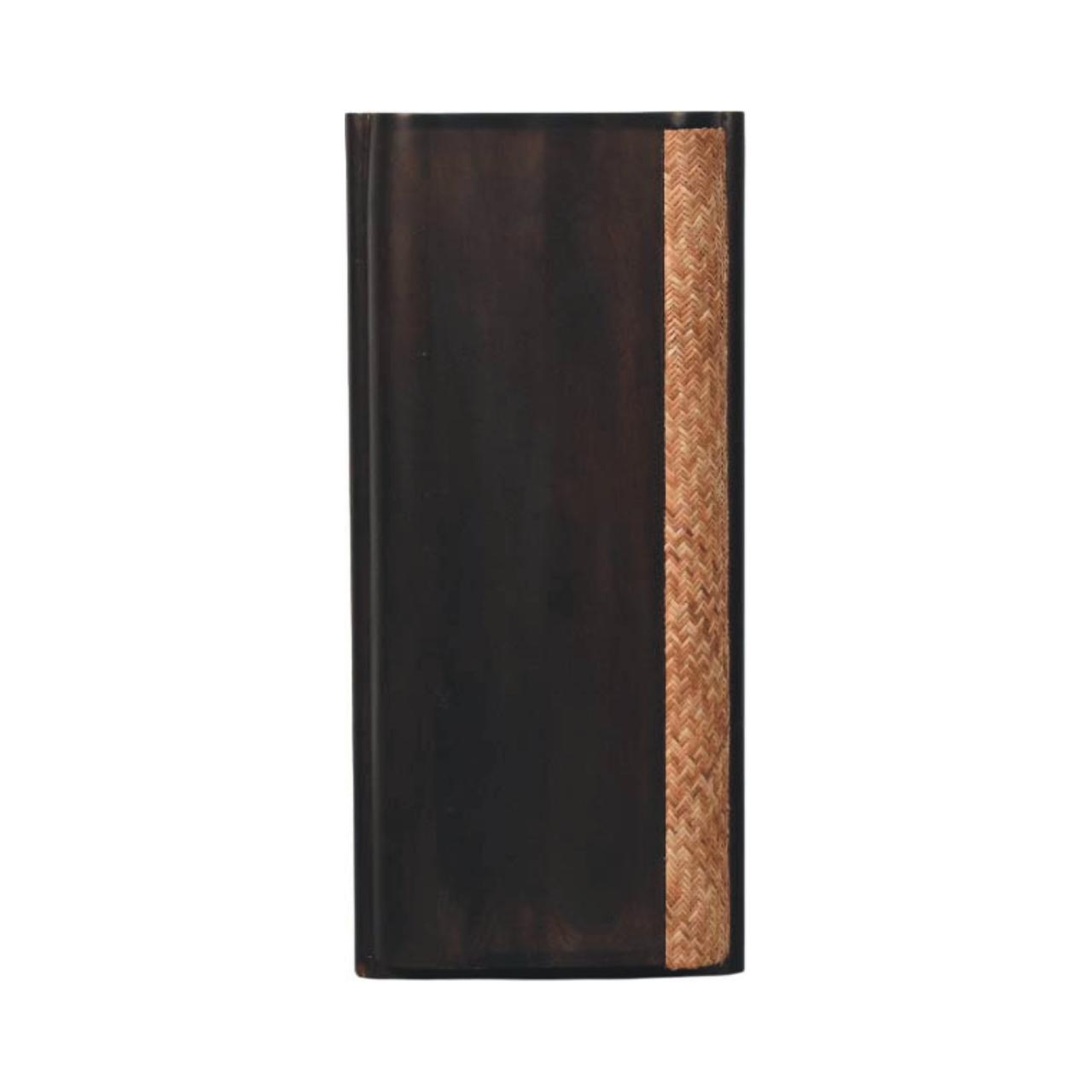 Solid Mango Wood Velvet Mocha Finished Havana Weave 3 Drawer Chest - Image 7
