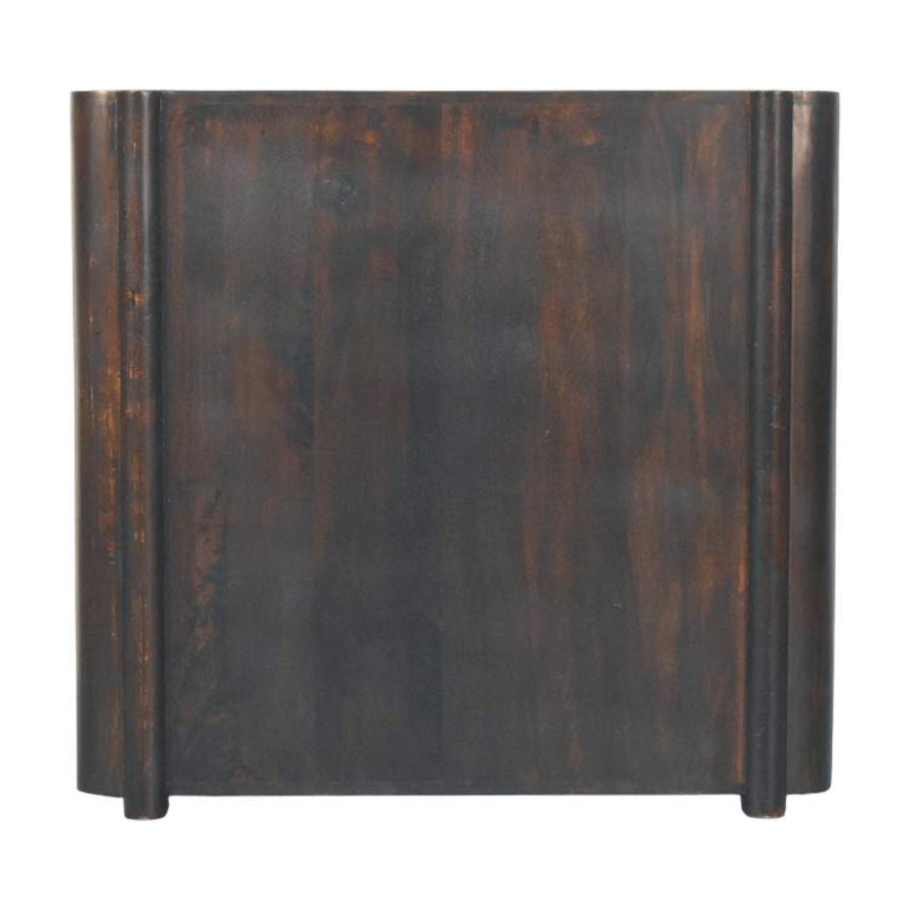 Solid Mango Wood Velvet Mocha Finished Havana Weave 3 Drawer Chest - Image 8