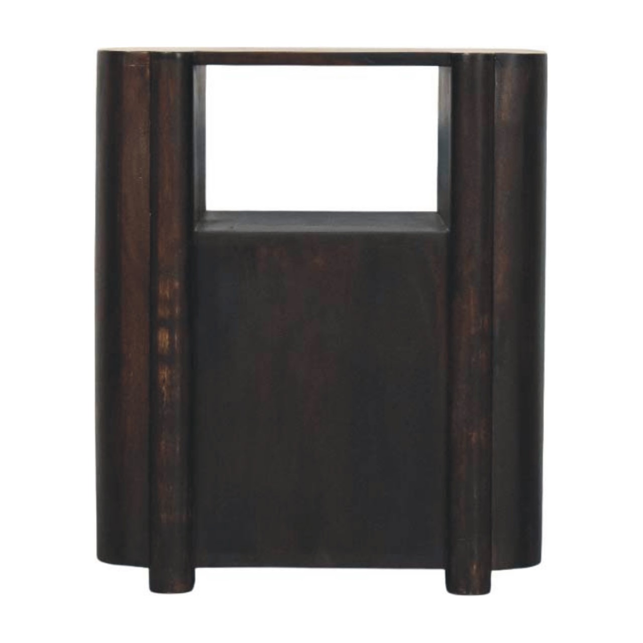 Solid Mango Wood Velvet Mocha 2 Drawer Havana Nightstand - Image 9