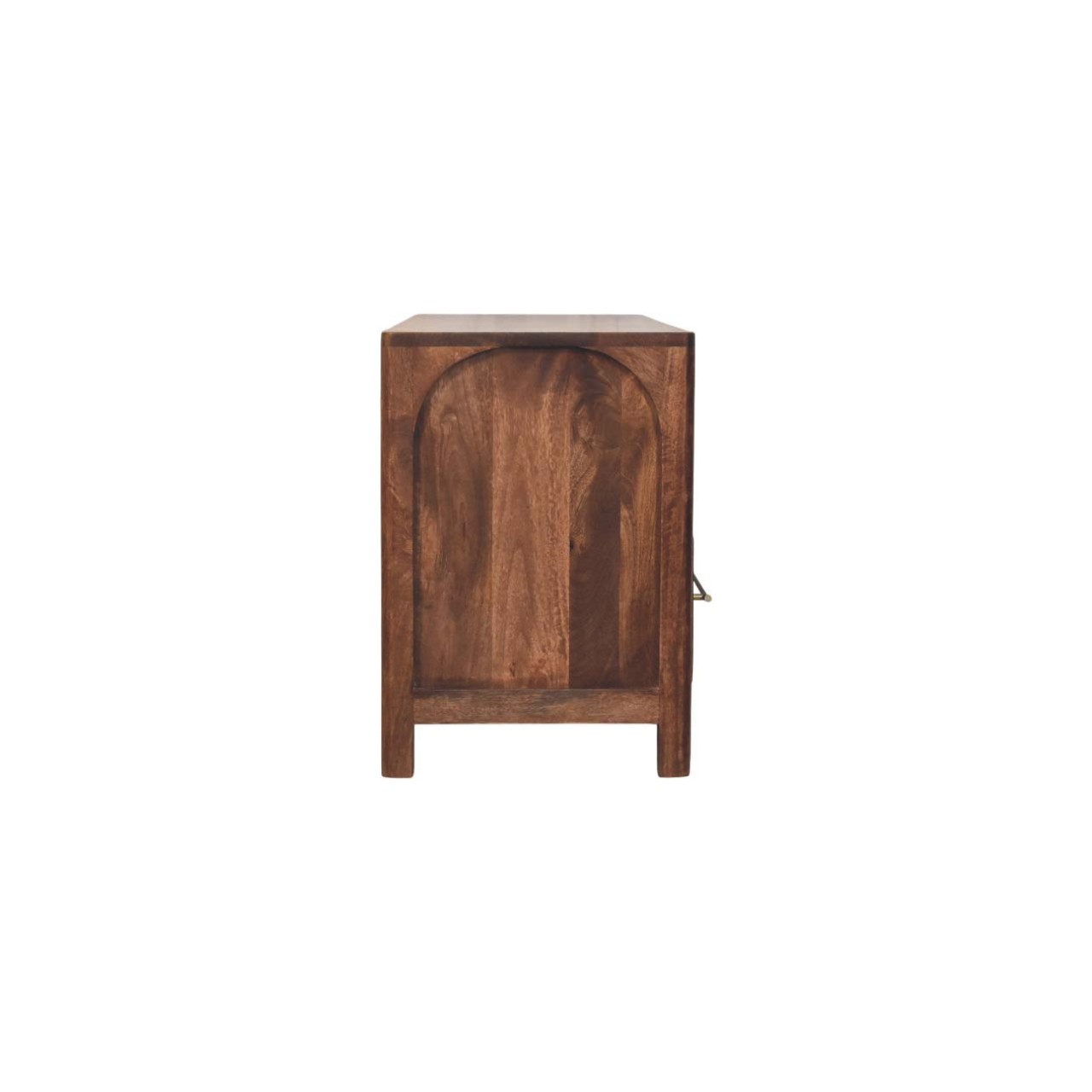 Solid Mango Wood Roasted Almond Finished Arc-Line 2 Drawer Media Console - Image 7