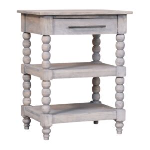 Solid Mango Wood Barclay Acid Wash Finished 1 Drawer Side Table