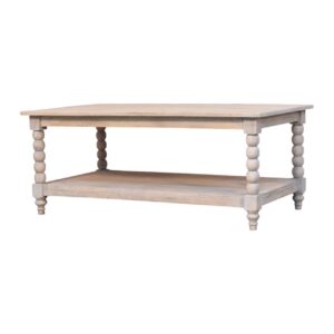 Solid Mango Wood Acid Washed Ellsworth Spindle Legs Coffee Table
