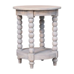 Solid Mango Wood Acid Wash Finished Ellsworth Round Side Table