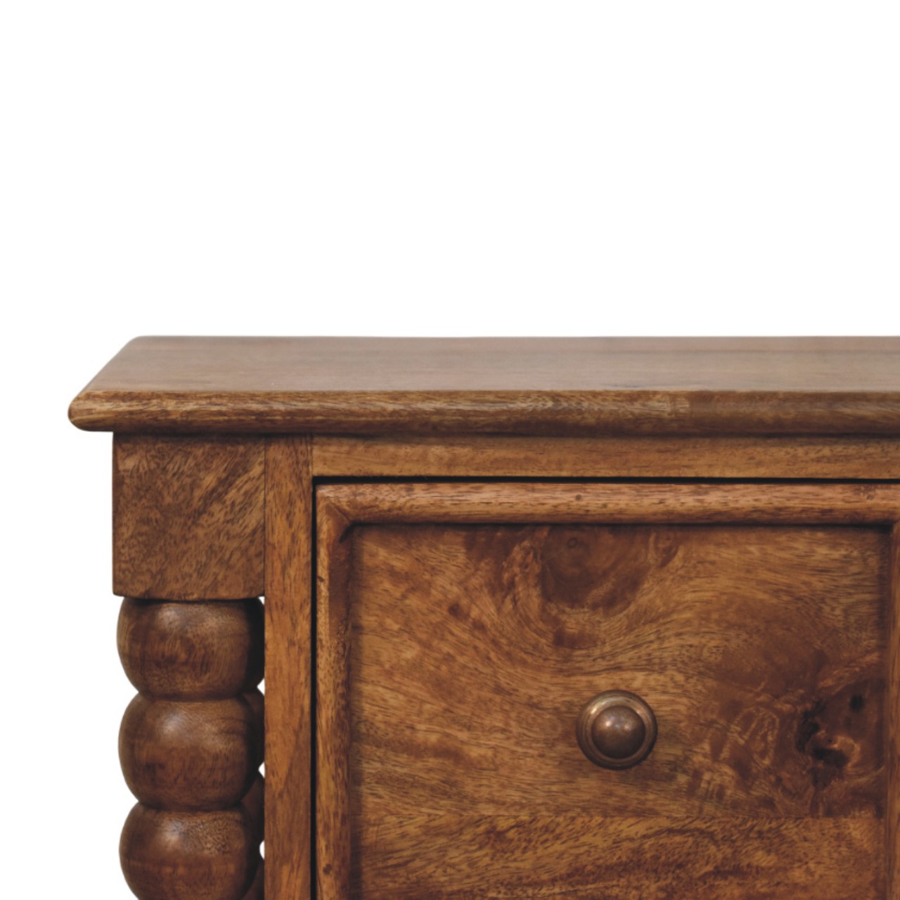 Solid Mango Wood Spindle Amber Bedside - Image 3