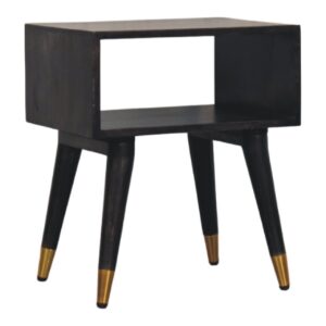 Solid Mango Wood Mid-Century Open Bedside