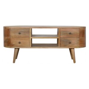 Solid Mango Wood Rounded Entertainment Unit