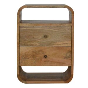 Solid Mango Wood London Bedside with 2 Drawers