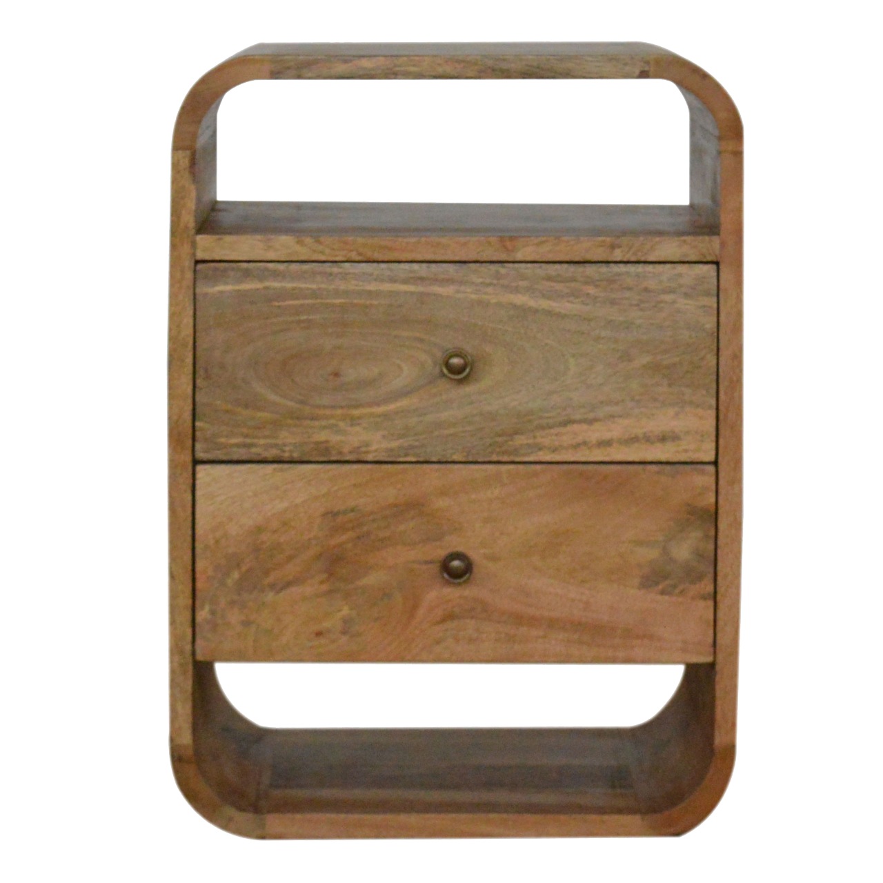 Solid Mango Wood London Bedside with 2 Drawers