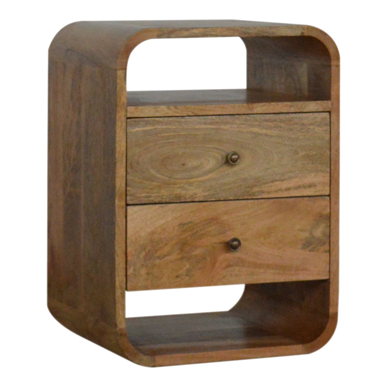 Solid Mango Wood London Bedside with 2 Drawers - Image 2