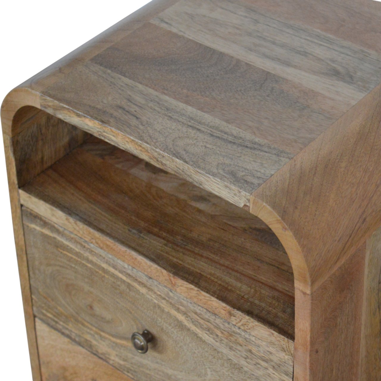 Solid Mango Wood London Bedside with 2 Drawers - Image 3