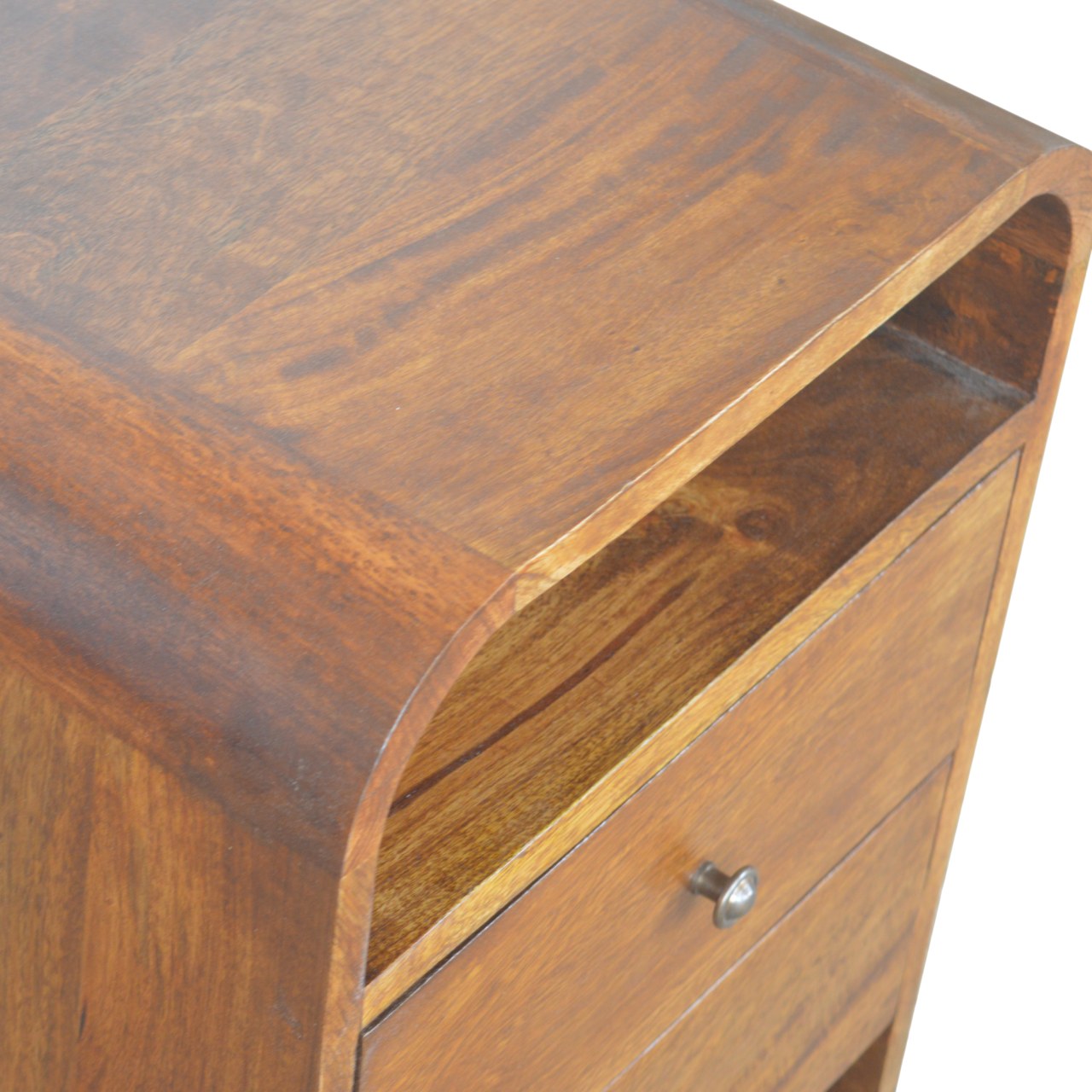 Chestnut Curve 2 Drawer Bedside - Image 3