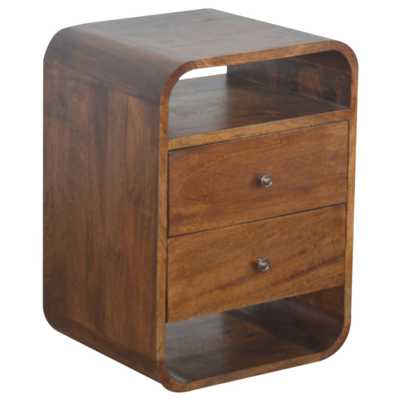 Chestnut Curve 2 Drawer Bedside - Image 7
