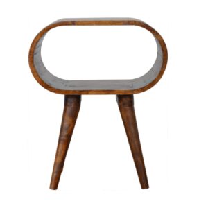 Solid Mango Wood Chestnut Open Nightstand