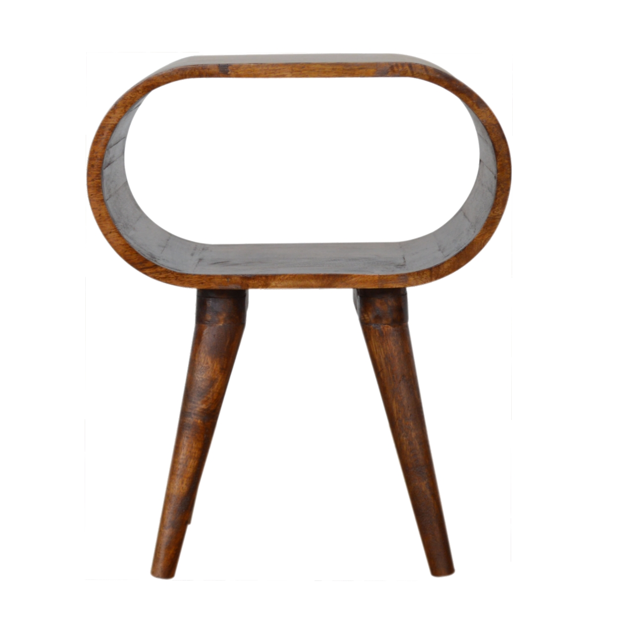 Solid Mango Wood Chestnut Open Nightstand