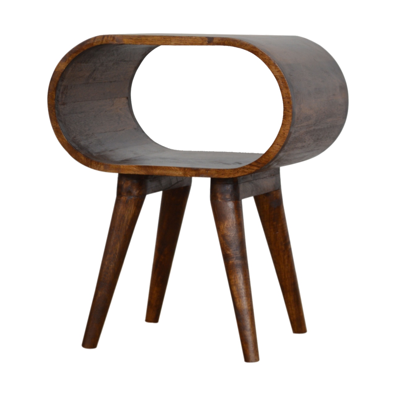 Solid Mango Wood Chestnut Open Nightstand - Image 3