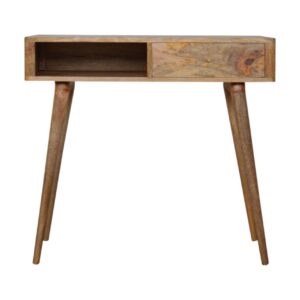 Solid Mango Wood Leaf Embossed Writing Desk