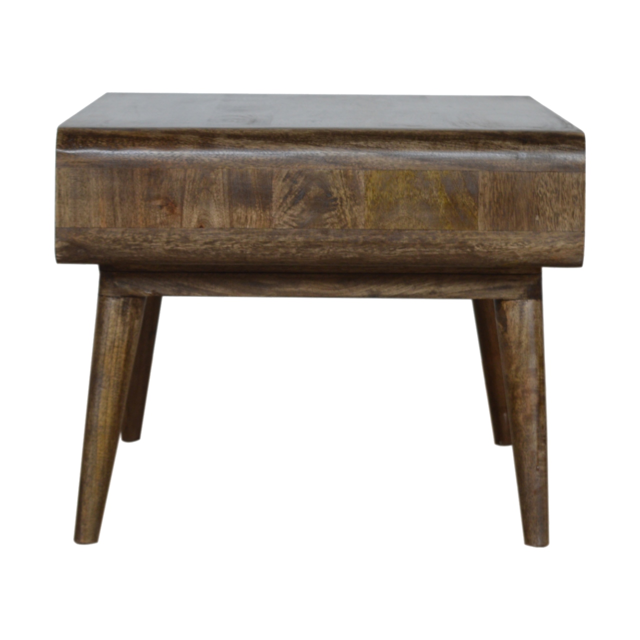 Solid Mango Wood Curved Grey Washed Coffee Table - Image 9