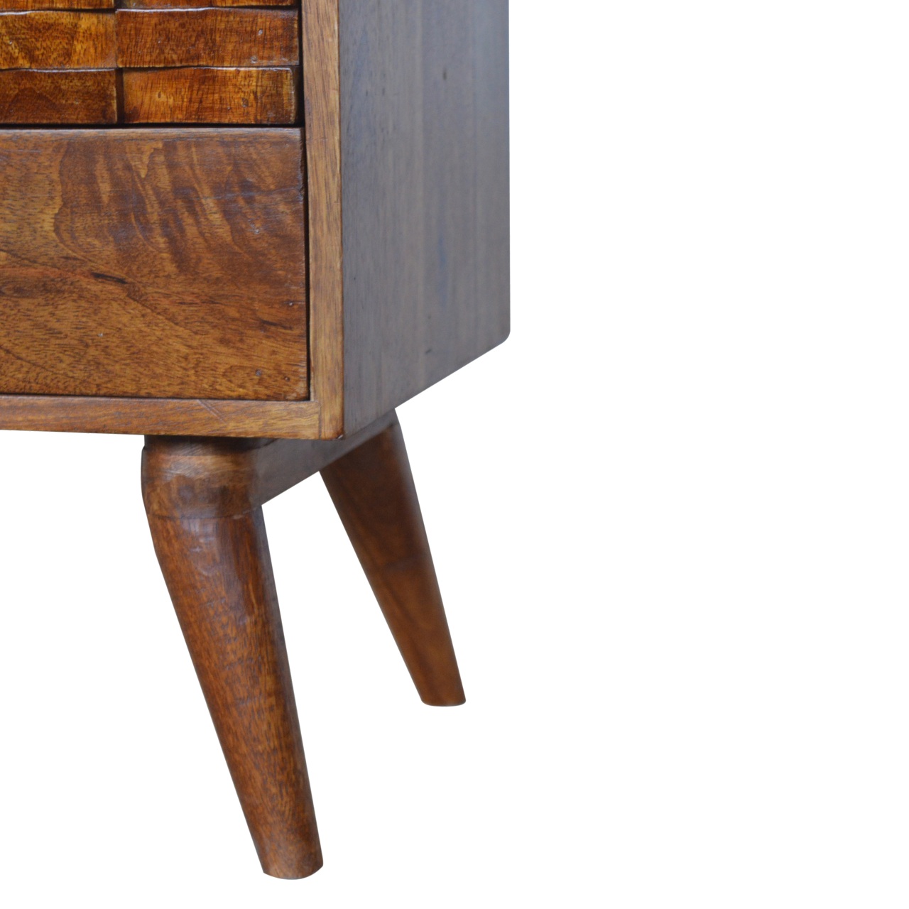 Solid Mango Wood Tile Carved Chestnut TV Unit - Image 6