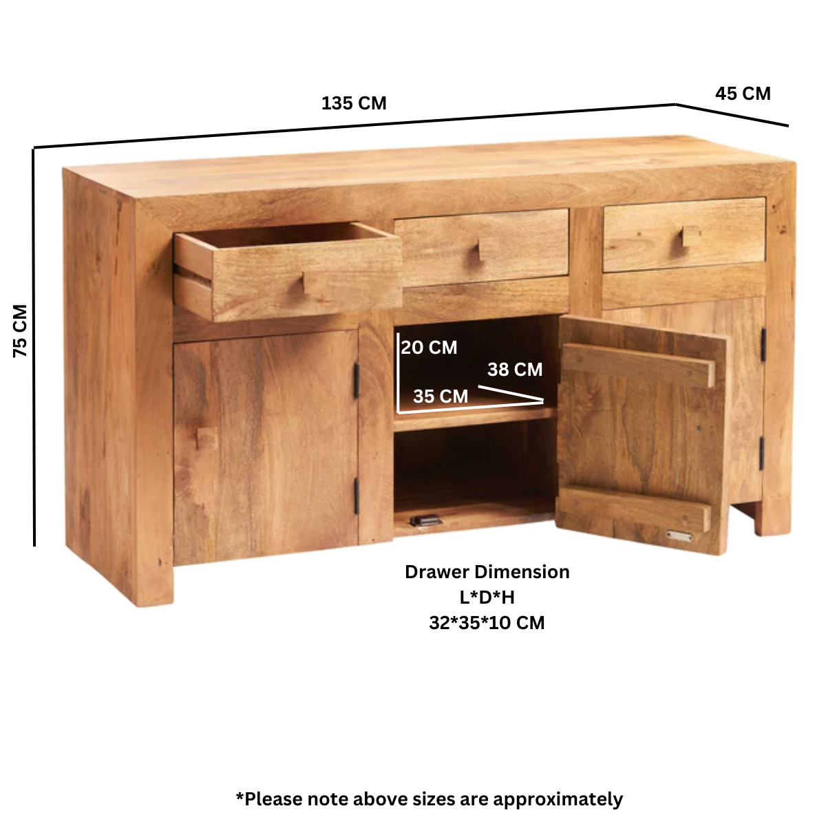 Toko Light Mango Large Sideboard - Image 4