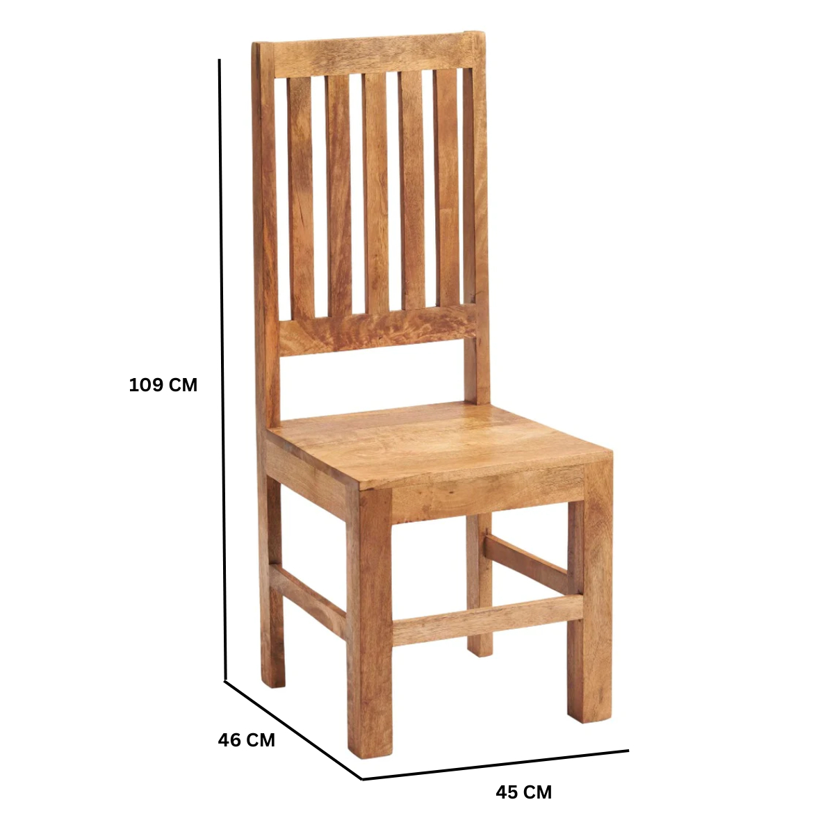 Toko Light Mango 6 FT Dining Set with Bench & 4 Slatted Chairs - Image 3