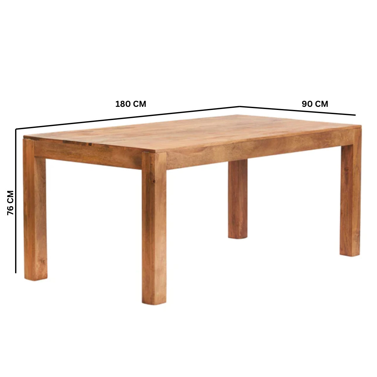 Toko Light Mango 6 FT Dining Set with Bench & 4 Slatted Chairs - Image 4