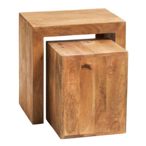 Toko Light Mango Cubed Nest of 2 Tables