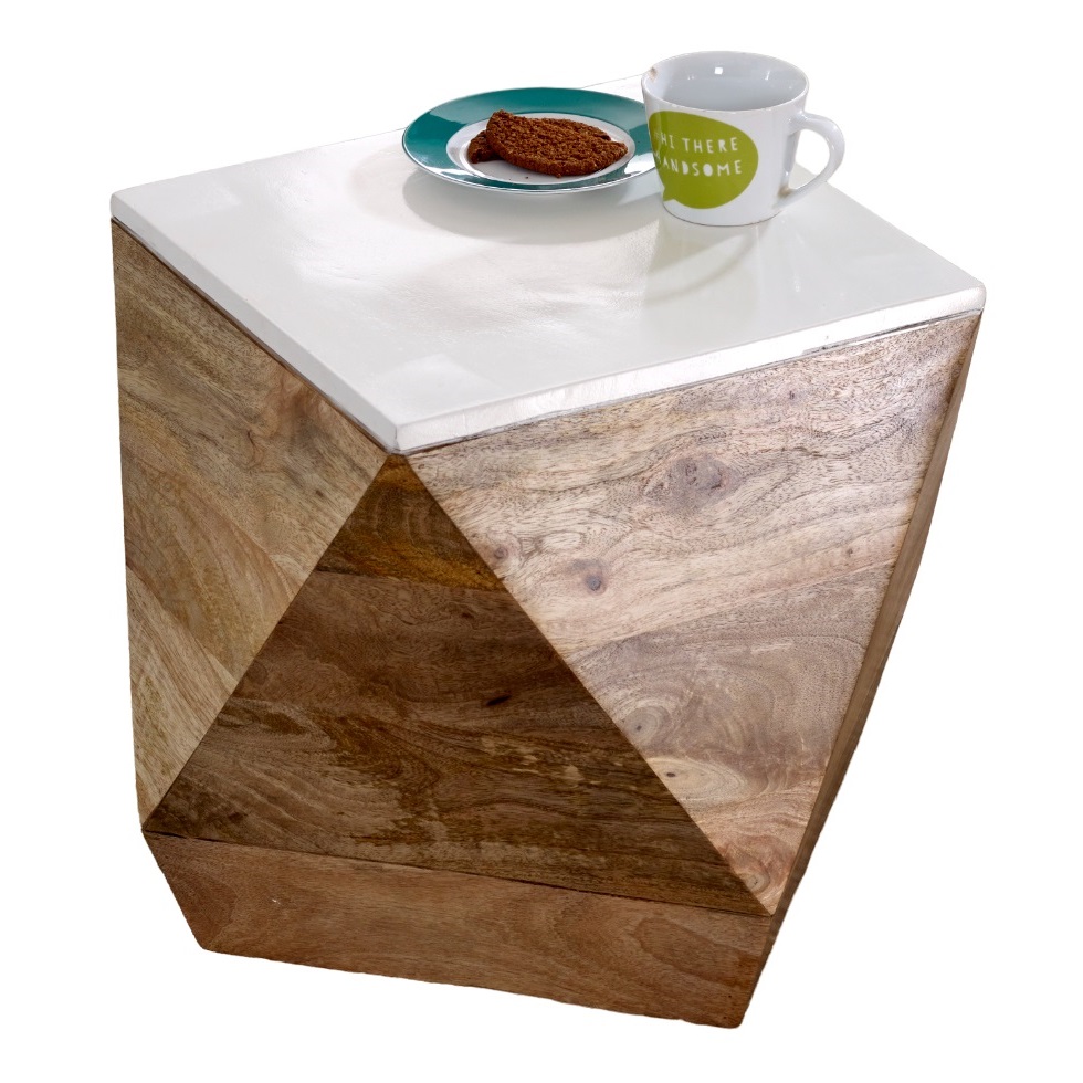 Alfie Side Table Solid Mango Wood - Image 2