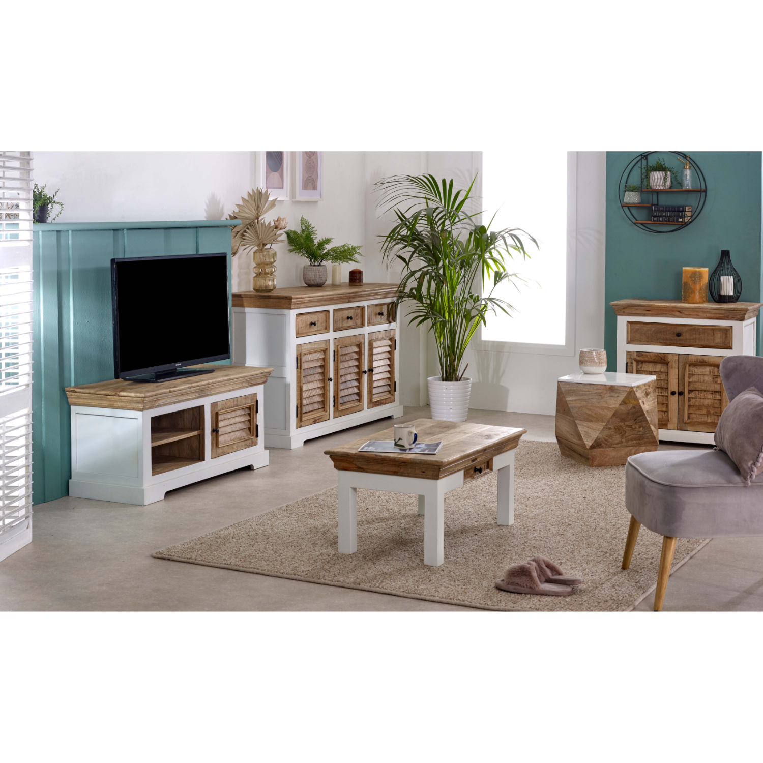 Alfie Side Table Solid Mango Wood - Image 12