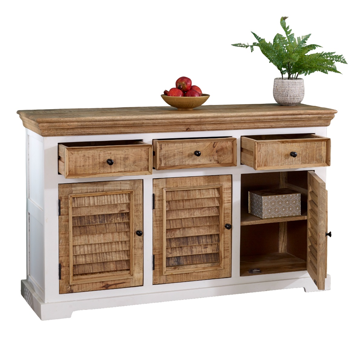 Alfie Wood Sideboard - 3 Drawers & 3 Doors - Image 2