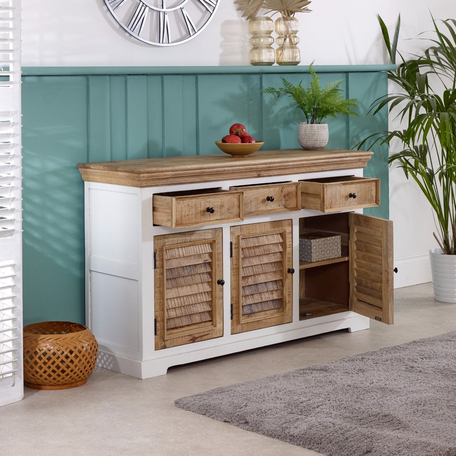 Alfie Wood Sideboard - 3 Drawers & 3 Doors - Image 3