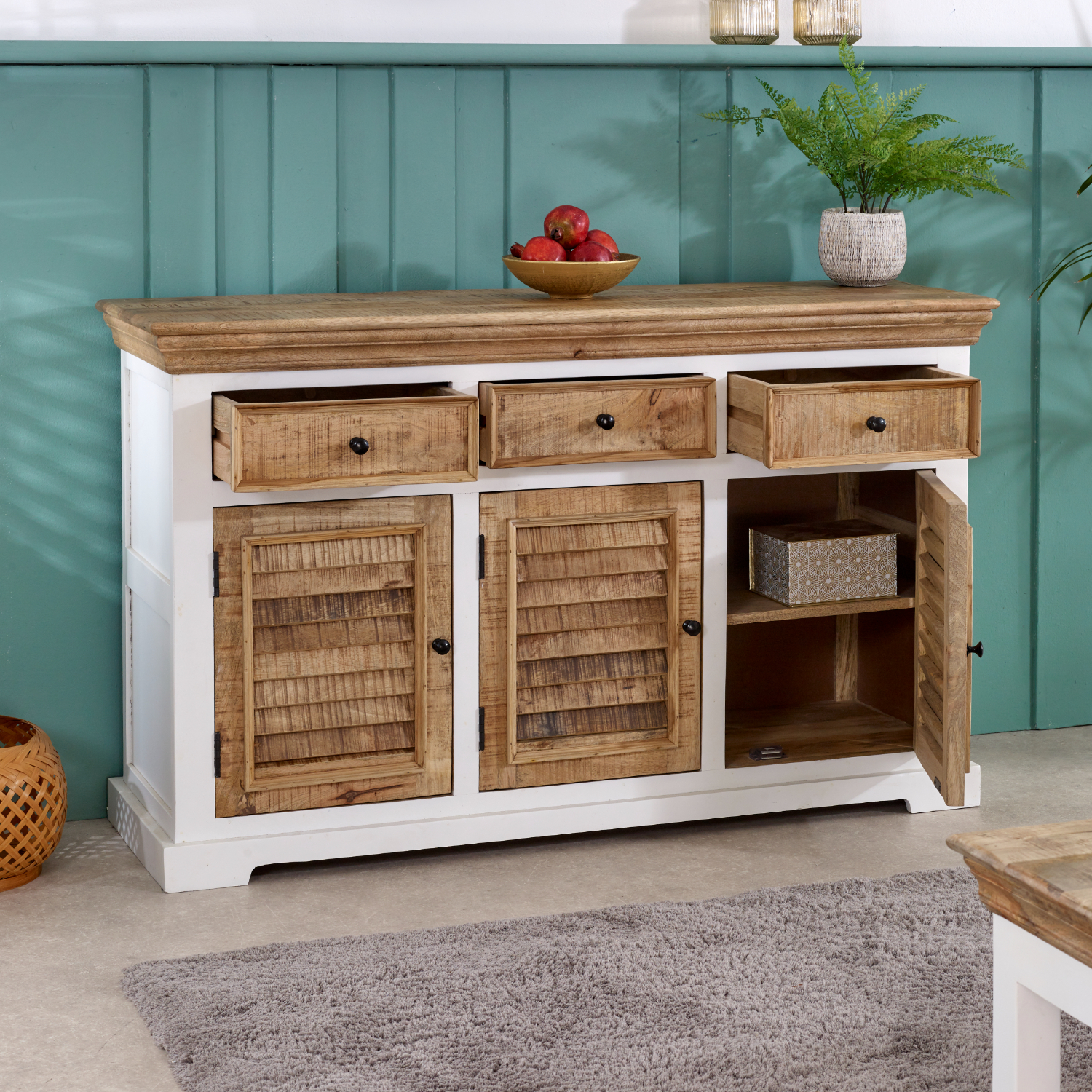 Alfie Wood Sideboard - 3 Drawers & 3 Doors - Image 4