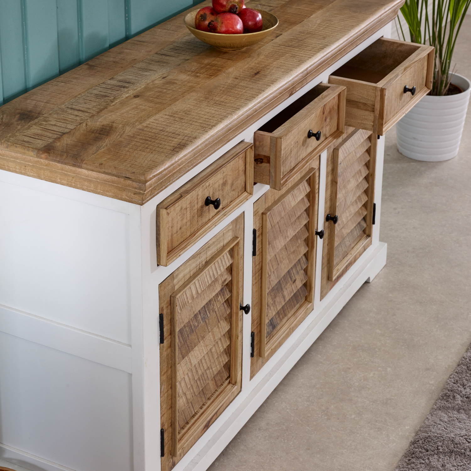 Alfie Wood Sideboard - 3 Drawers & 3 Doors - Image 8