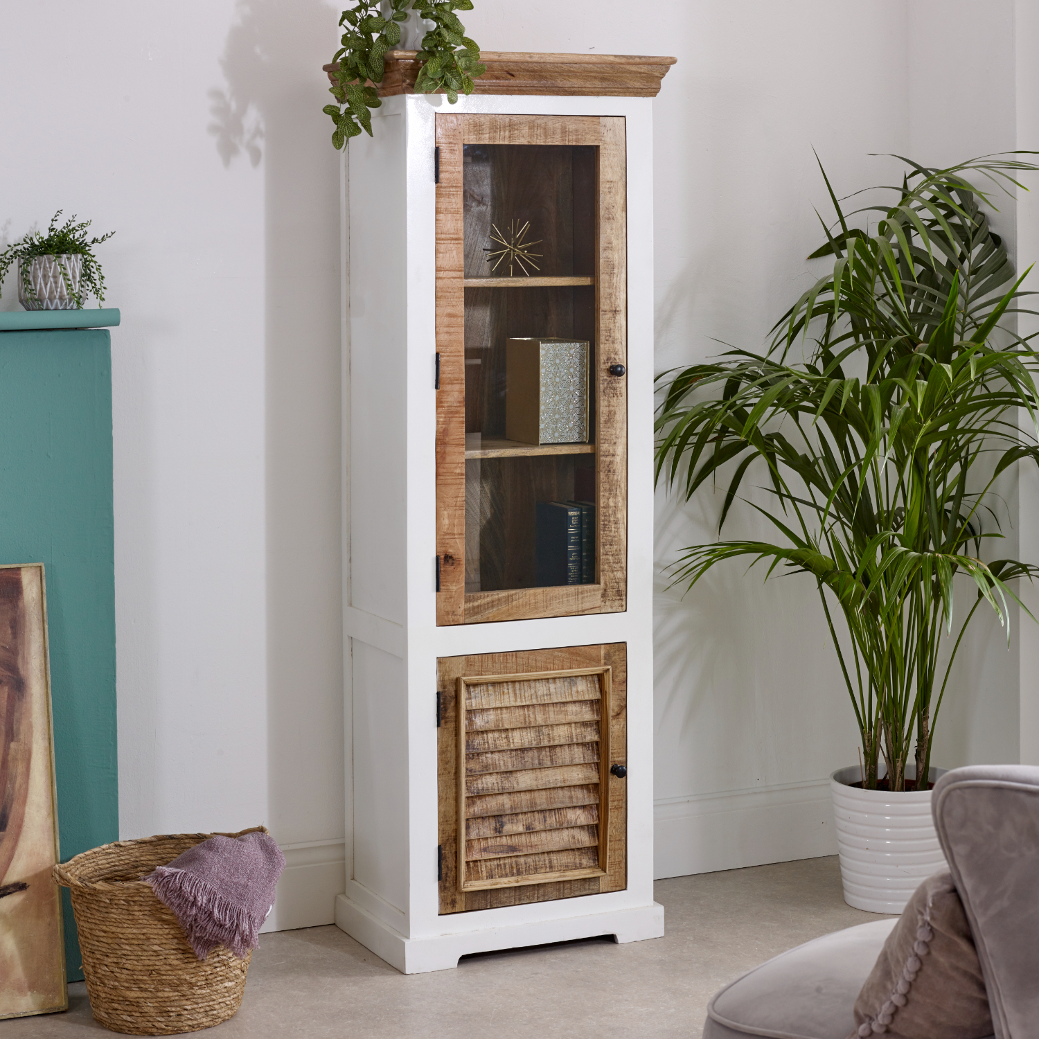Alfie Wood Bookcase/Display Cabinet - 3 Shelves & 1 Door - Image 7