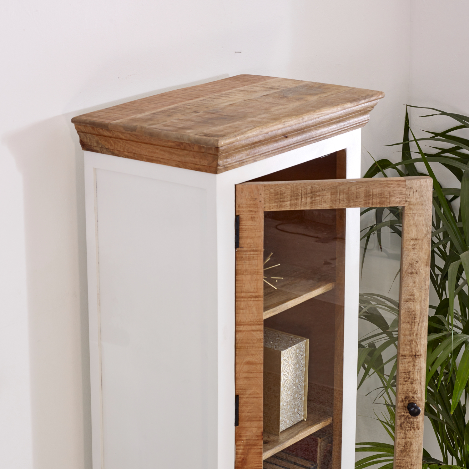 Alfie Wood Bookcase/Display Cabinet - 3 Shelves & 1 Door - Image 3