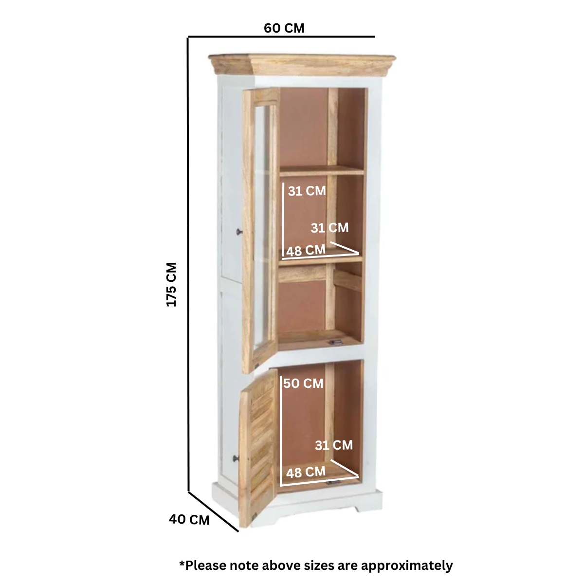 Alfie Wood Bookcase/Display Cabinet - 3 Shelves & 1 Door - Image 5