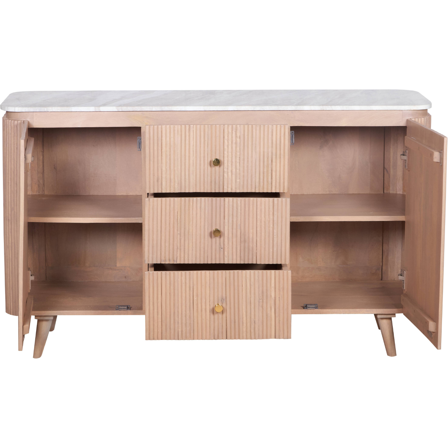 Ashford Natural Marble & Wood Extra Large Sideboard - Image 3