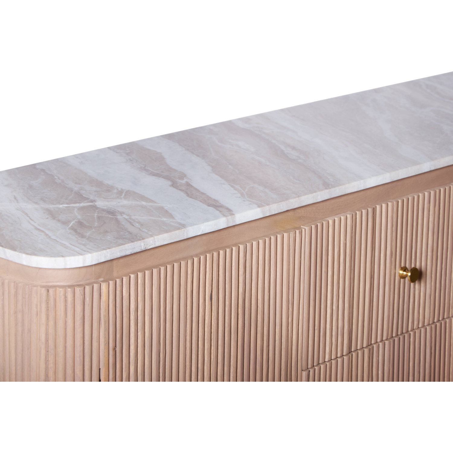 Ashford Natural Marble & Wood Extra Large Sideboard - Image 4