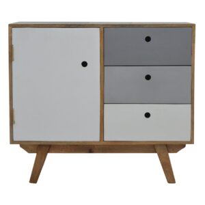 Solid Mango Wood Two Tone Hand Painted Cabinet