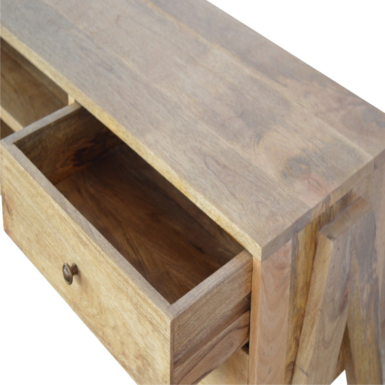Solid Mango Wood Trestle Media Unit - Image 4