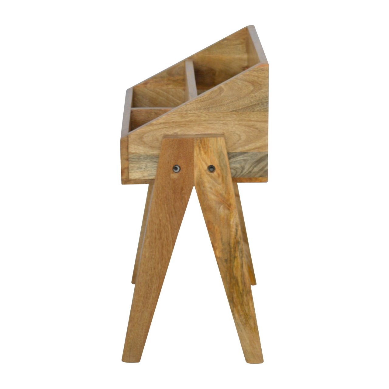 Solid Mango Wood Trestle Magazine Rack - Image 7