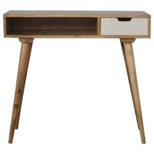 Solid Mango Wood Writing Desk with Hand Painted Drawer