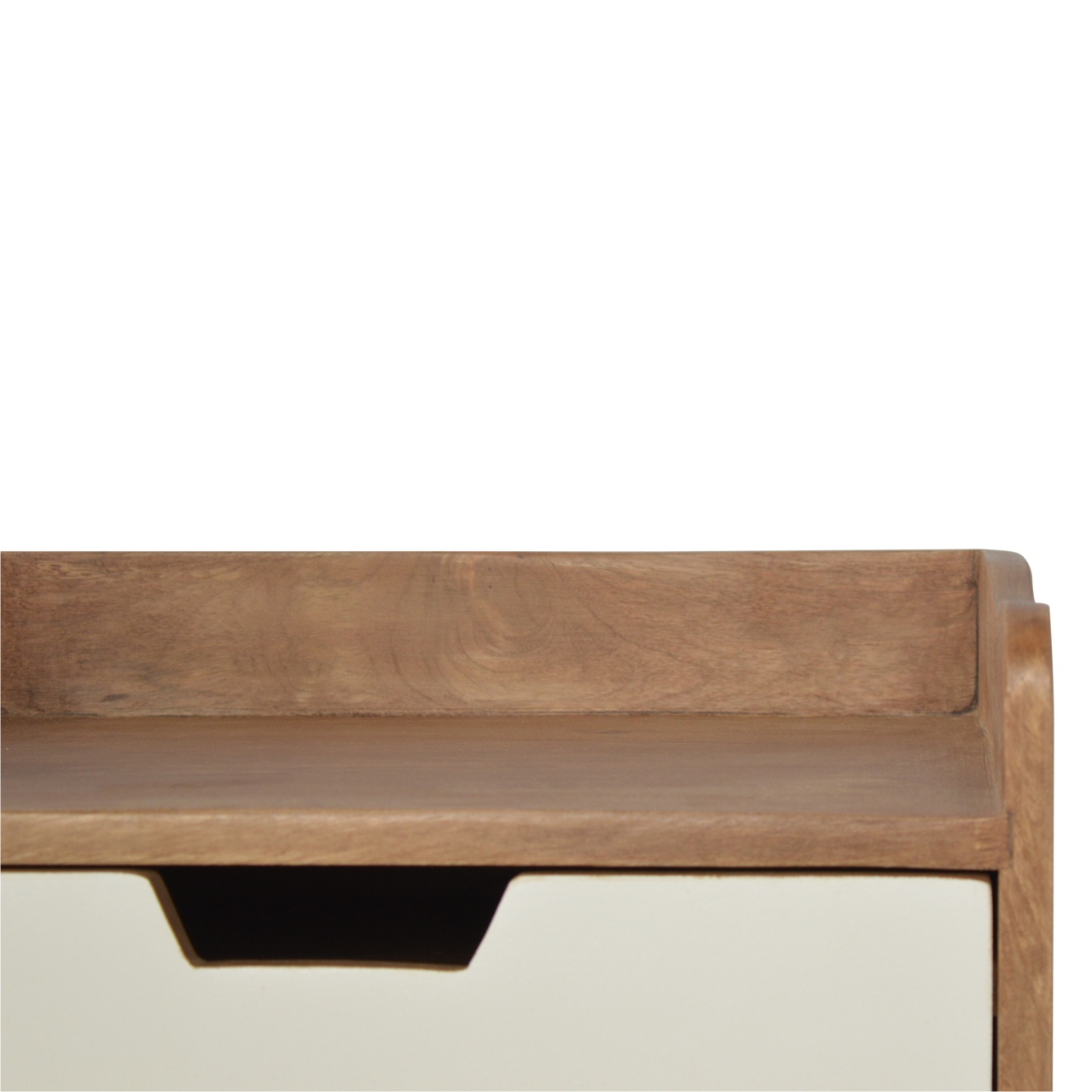 Solid Mango Wood Two Tone 3 Drawer White Hand Painted Cabinet - Image 5