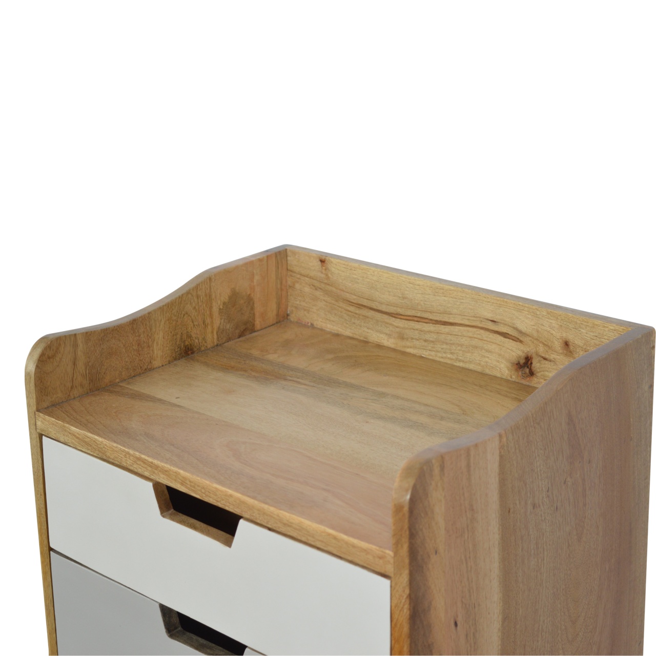 Solid Mango Wood Two Tone with Navy Mango Wood 3 Drawer Cabinet - Image 4